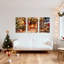 «Christmas Fireplace Scene», ensemble de 3 reproductions d'art sur toile tendues sur toile-121088864