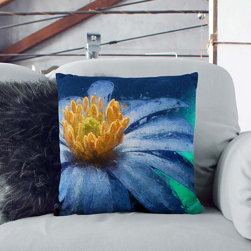 Floral Square Throw Cushion, 40cm H x 40cm W x 15cm D
