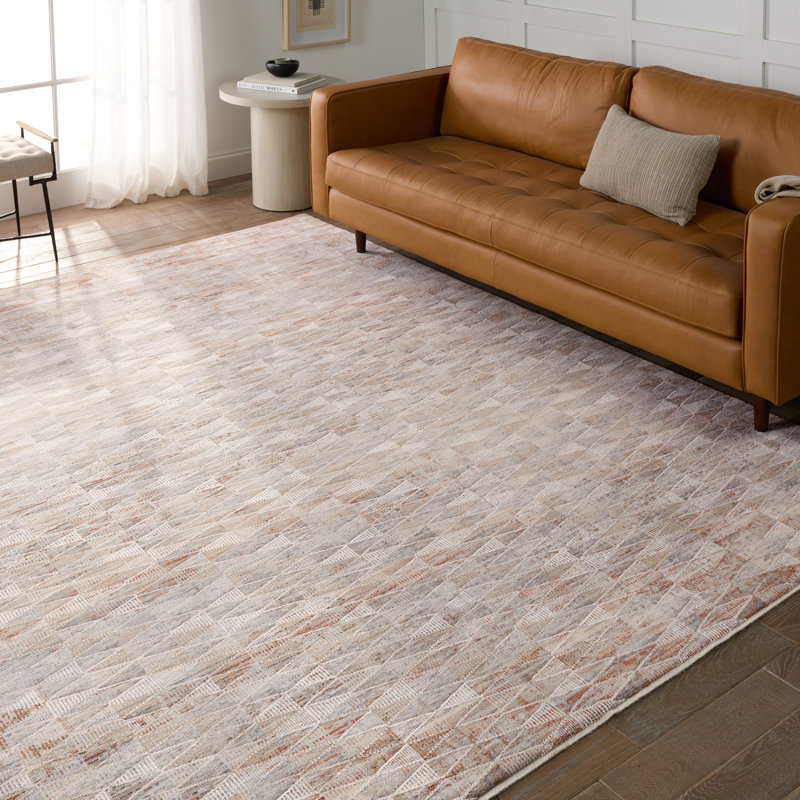 Luxurious Gray Trellis 5' x 8' Synthetic Area Rug