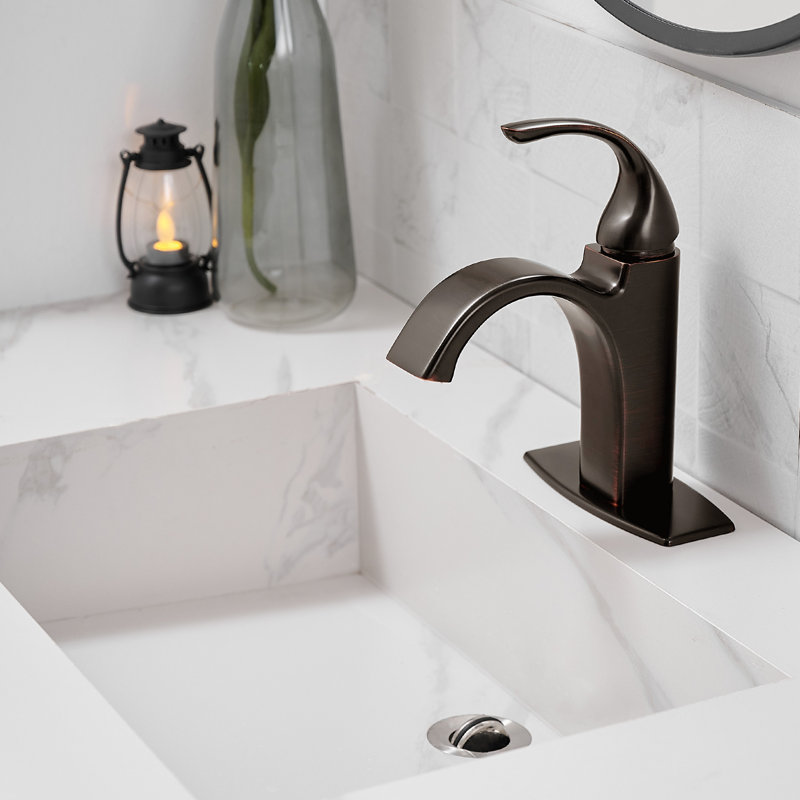 High Arc Oil Rubbed Bronze Single Hole Bathroom Faucet Single-handle Bathroom Faucet