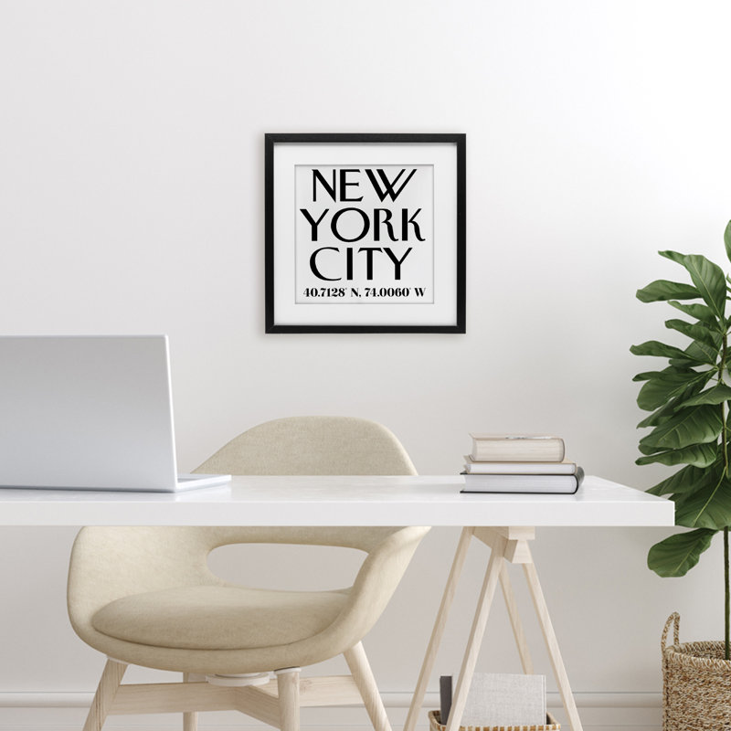 Impression urbaine coordonnée sous verre Urban NYC, conception par Annabelle Hall, H 13 po x l 13 po, Cadre noir minuit