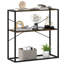 Console 36 po avec tablettes ouvertes en bois texturées et structure en métal pour couloir brun