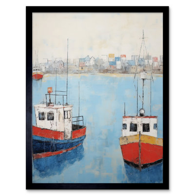 Trailer Trawler Boats In Harbour - Single Picture Frame Print