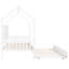 Lit simple en blanc avec lit gigogne et tablette, construction en bois de pin, idéal pour un lit en bois «Imagination», blanc, aire de jeux imaginative