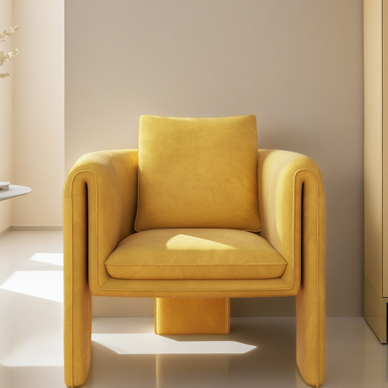 Fauteuil de loisir simple et confortable., Jaune