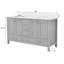 Meuble-lavabo 60 po, meuble-lavabo à cadre en bois massif, comptoir autoportant avec double cuve gris-1424377919