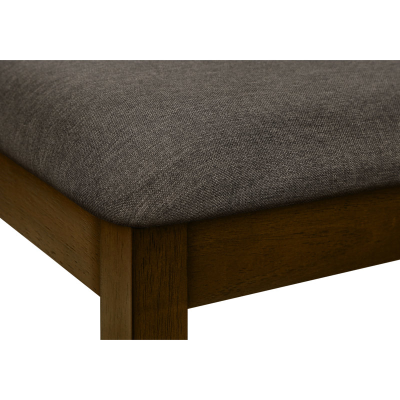 2 chaises de salle à manger de 37 po de hauteur, assise rembourrée en mélange de chenille brun, fabrication en bois massif, pour cadre de chambre et de cuisine