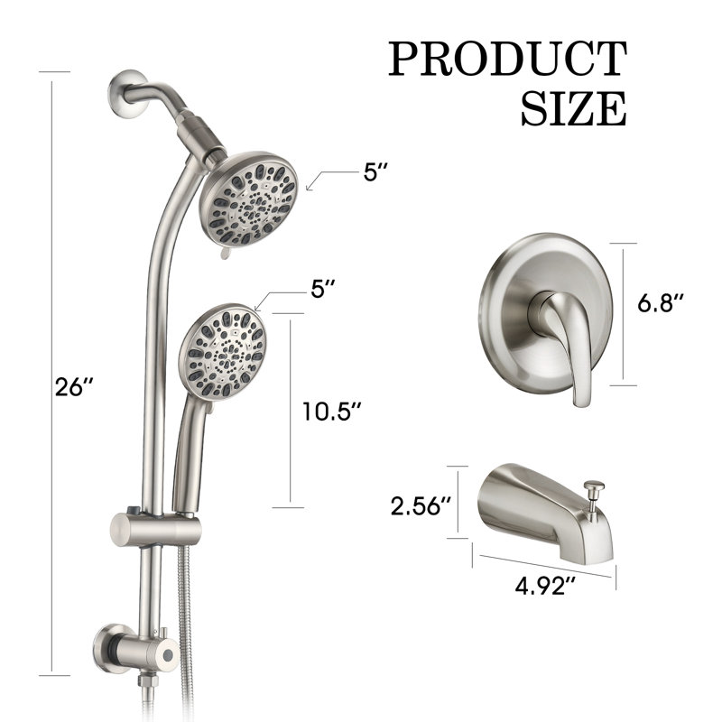 All-In-One Kit with Rough in-Valve, Brushed Nickel