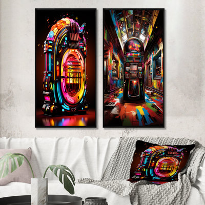 Ensemble de salon Jukebox Machine Neon Grooves I - Jukeboxes