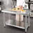 Modern Stainless Steel Food Preparation Kitchen Table, Silver-50997118