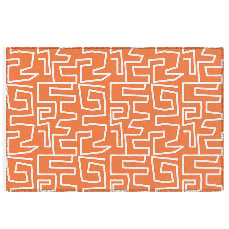 Tapis d'extérieur Labyrinth Orange By Mirimo, Rectangle 4 pi x 6 pi
