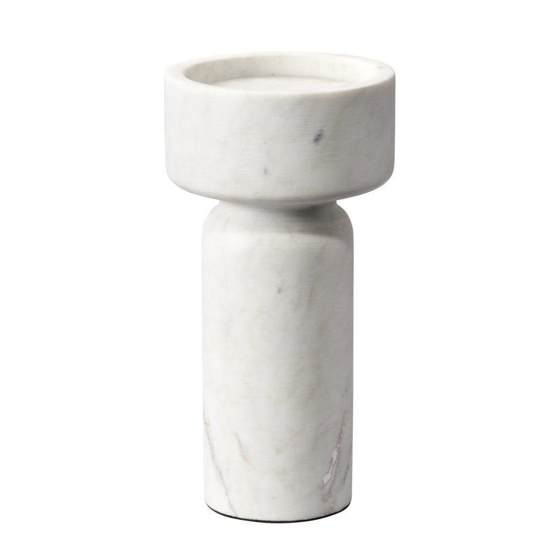 Apollo White Marble Contemporary Candlestick