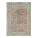 Antique Afghani Tabriz Rug With Floral Patterns In Red And Blue Tones - Rug & Kilim