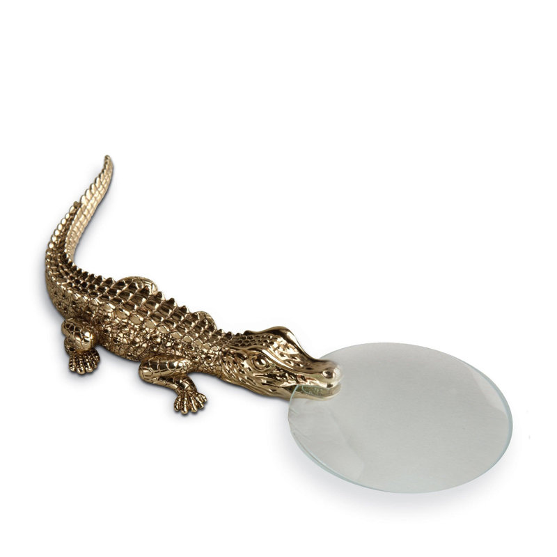 Gold Plated Crocodile Magnifying Glass
