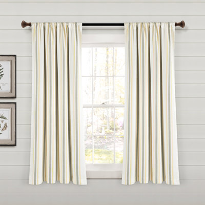 Cotton Blend Semi Sheer Curtain Pair