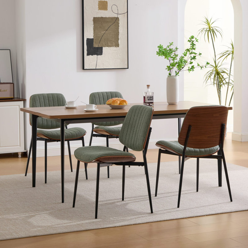Chaise de salle à manger Mid-Century, Vert