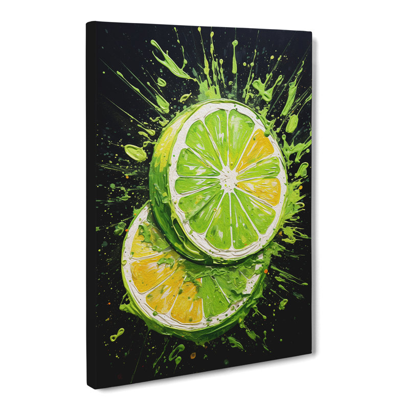 Sliced Lime Action - Wrapped Canvas Print, 50cm H x 35cm W x 3cm D