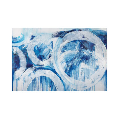 Big Sea Blue Rain by Jude Remedios - Wrapped Canvas Gallery-Wrapped Canvas Giclée