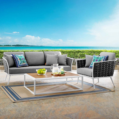 Ensemble de canapé modulaire d'extérieur 3 pièces Modway Stance