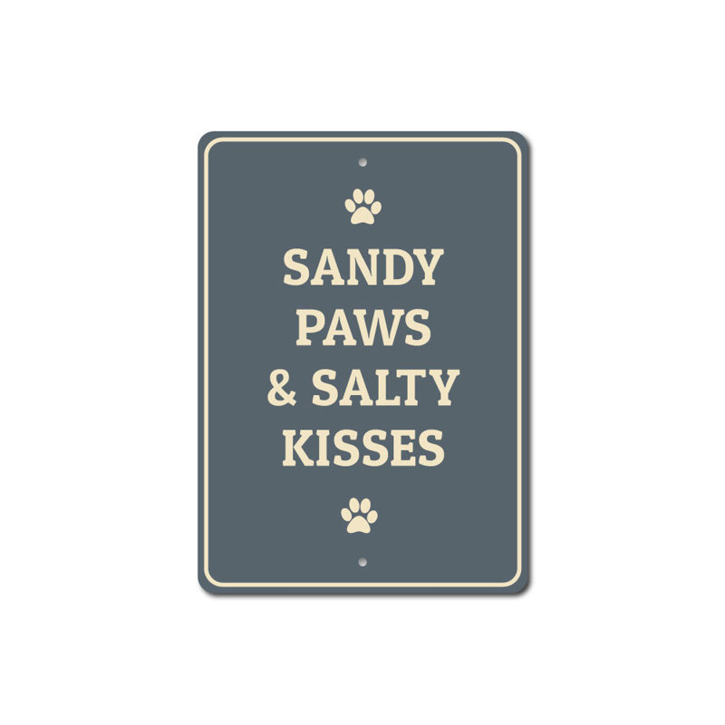 Plaque en aluminium Sandy Paws, H 14 po x l 10 po x P 0,04 po