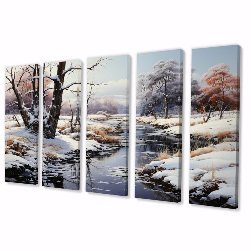Winter Reverie Landscape I - Décoration murale paysages - 5 panneaux égaux