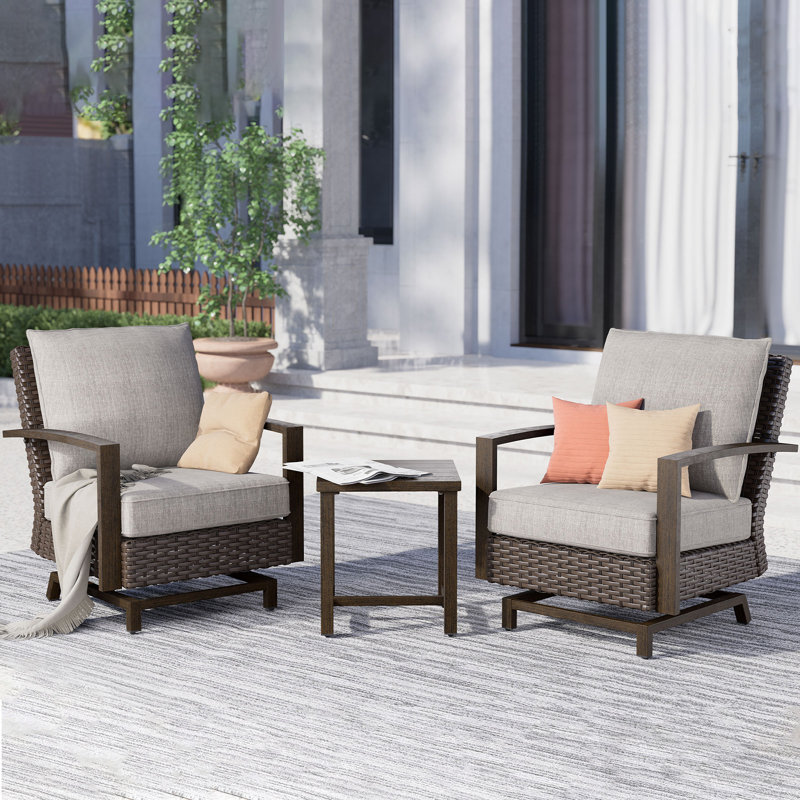 Tower Grand Patio Morris Rocking Chairs with Cushions, Dark Brown
