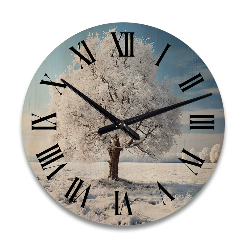 Horloge murale en bois blanc, Grand