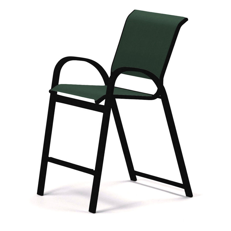 Tabouret de bar 42 po Holna, Vert forêt 22D Sunbrella® vert, Noir texturé