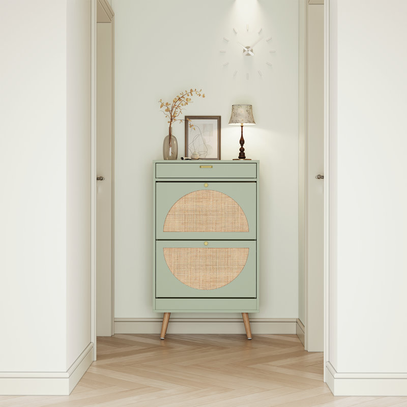 Armoire de rangement Cerina Boho, Vert Morandi