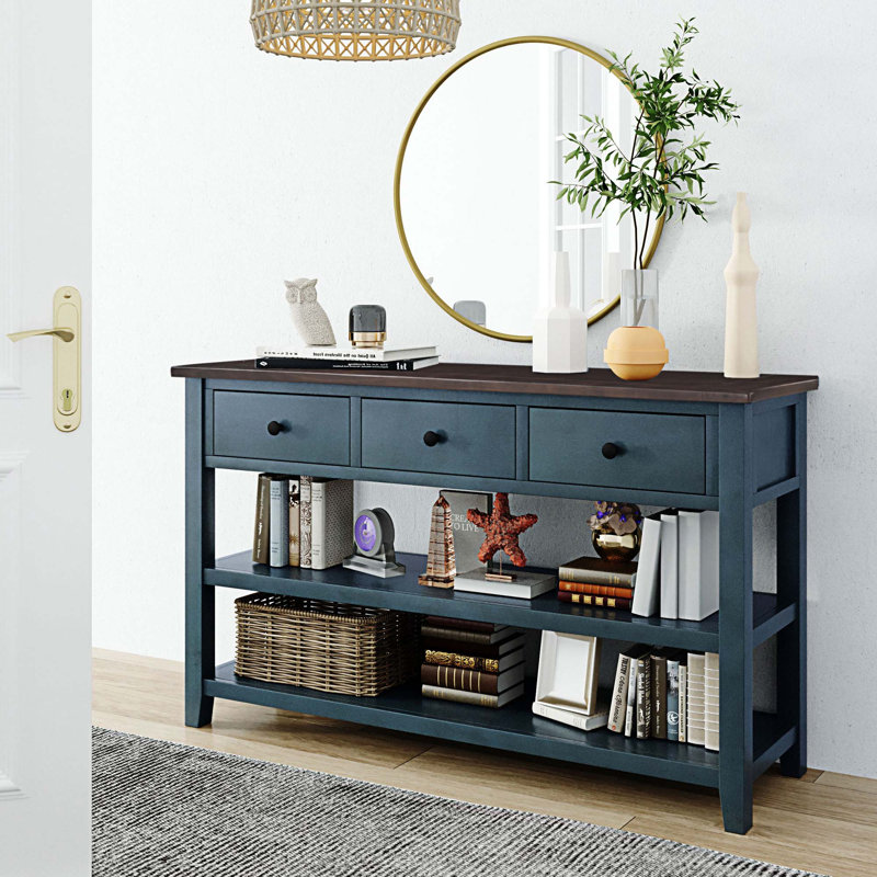 50 " W Console Table, Navy
