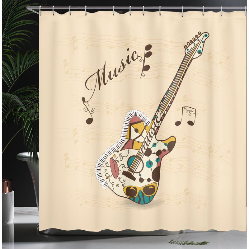 Shower Curtain with Hooks Included, 75"H x 69"W