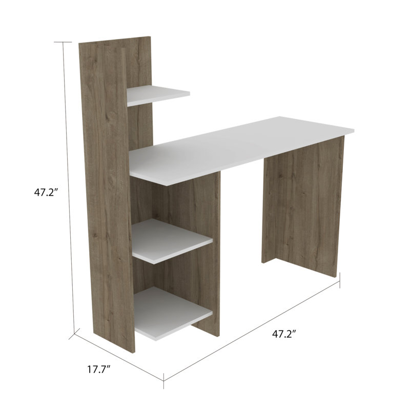White And 4-Shelf Writing Desk