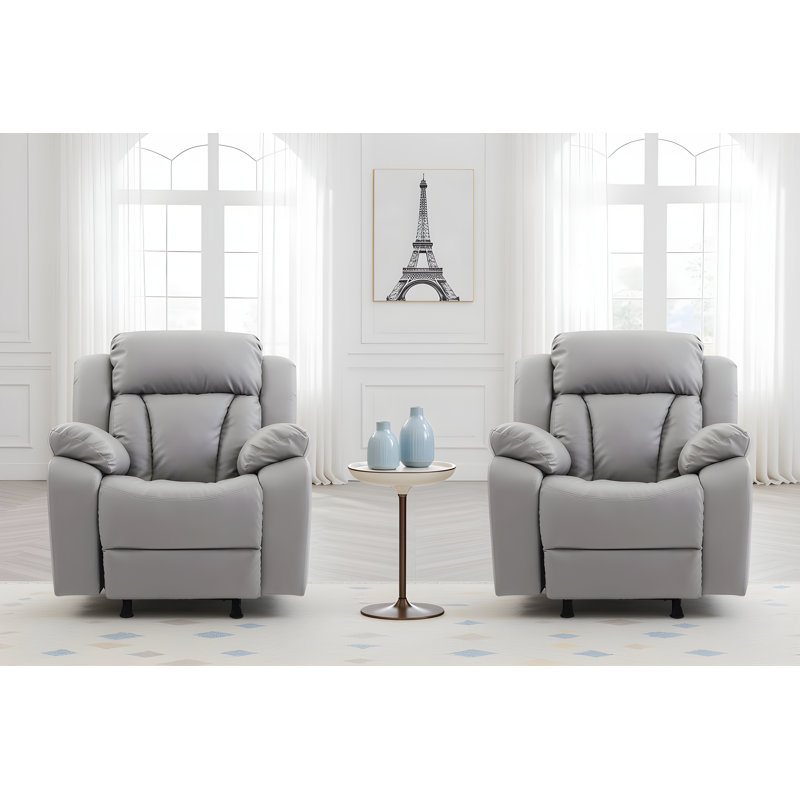 Ensemble de 2 fauteuils inclinables Novellara, Gris