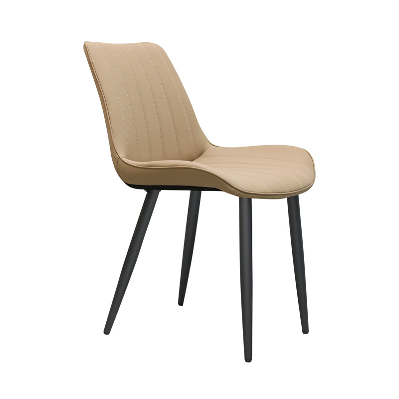Ensemble de 6 chaises de salle à manger modernes kaki, cuir PU, pieds en métal pour la cuisine