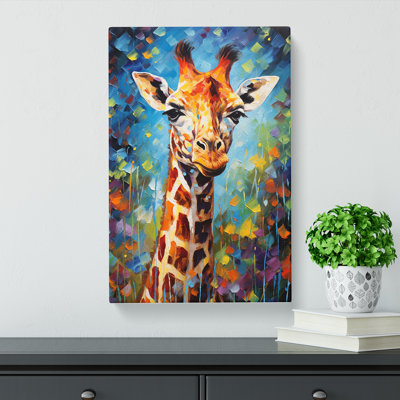 Giraffe Impressionism No.3 - Wrapped Canvas