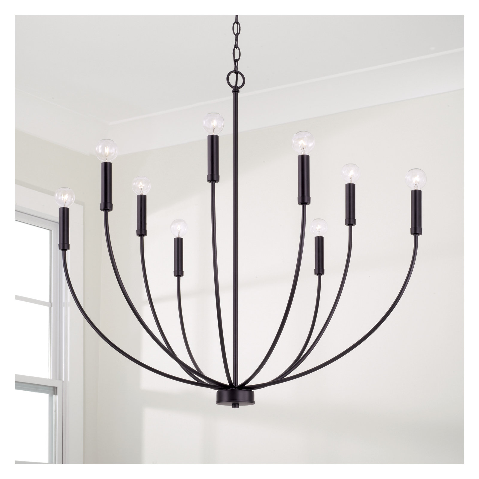 Ansley Dimmable Classic / Traditional Chandelier, Black, 9 Lights