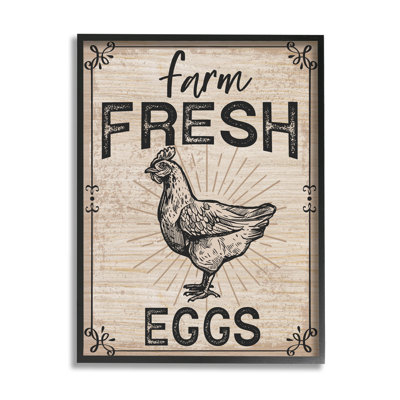 " Farm Fresh Eggs Vintage Hen " by Angela Nickeas