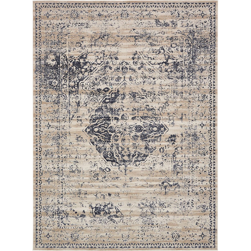 Tapis à motif oriental beige / gris Widener, Rectangle 9 pi x 12 pi