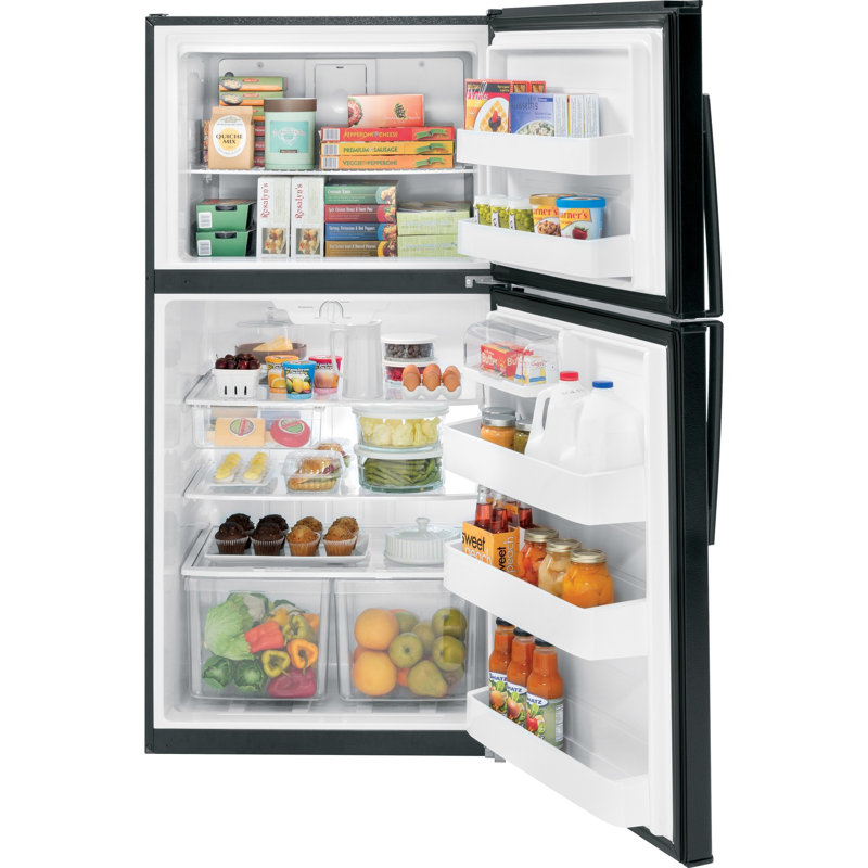 GE® ENERGY STAR® 21.1 Cu. Ft. Top-Freezer Refrigerator, Black
