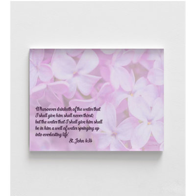 «Living Water» par Ramona Murdock, affiche de Saint-Jean 4: 14, citation biblique rose encadrée, idée de cadeau, fleurs roses, décor loft