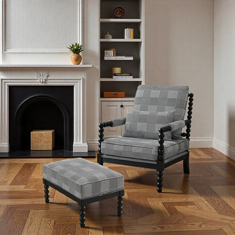 French Houndstooth Single Leisure Chair.