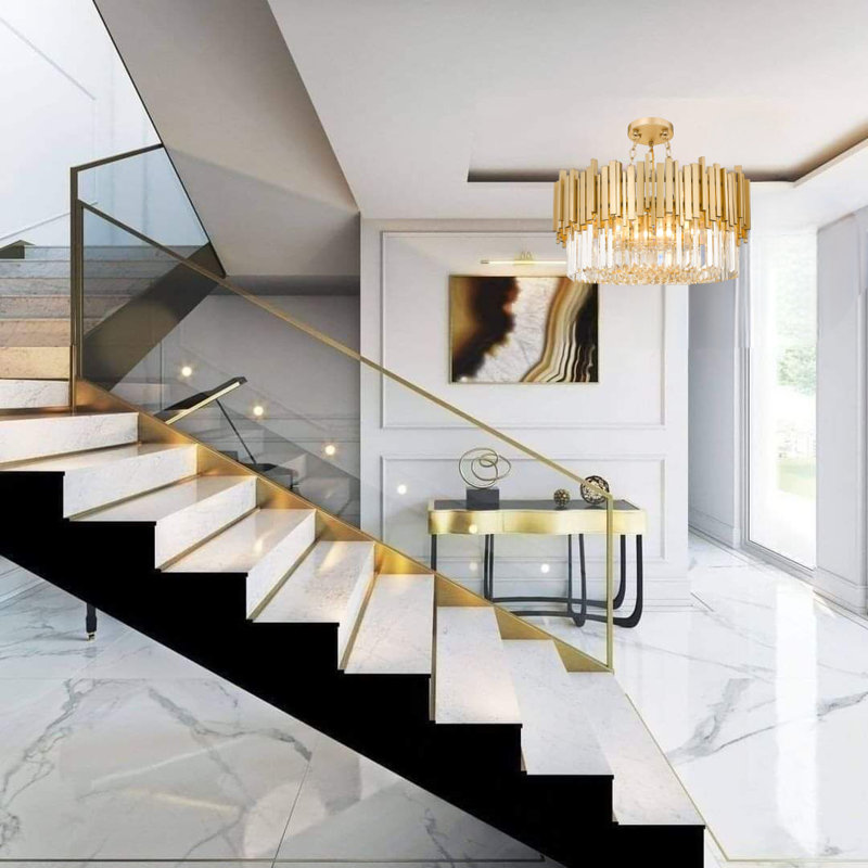 Lustre tambour en cristal 9 lumières Ejvind