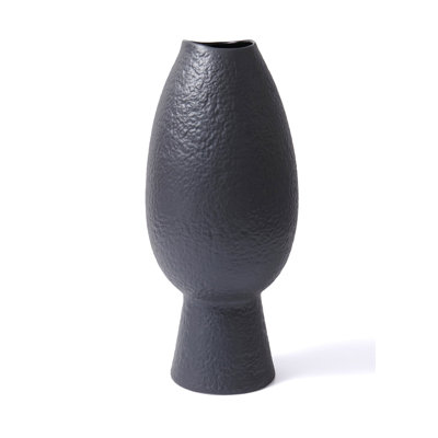 Elegant Black Ceramic Vase, 7.9 x 7.9 x 17.7 Inches | 100% Durable Ceramic, Perfect for Home Decor & Flower Arrangements | Stylish, Modern Design for Living Room, Office, or Entryway Accent