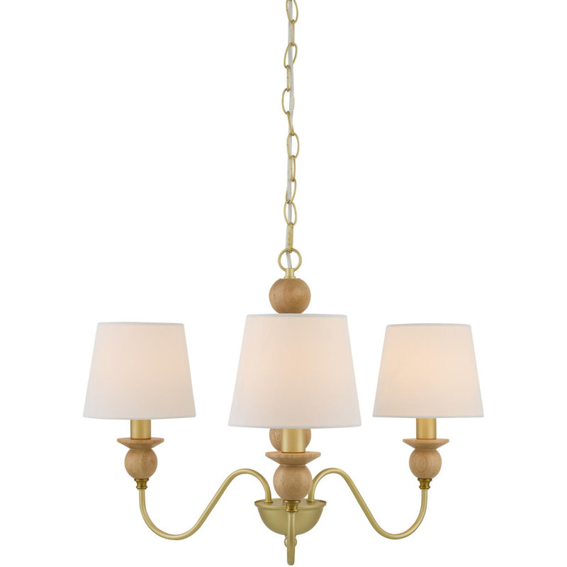Lustre Myoshia, H 47 po x l 25 po x P 25 po, Blanc, 3 lumières