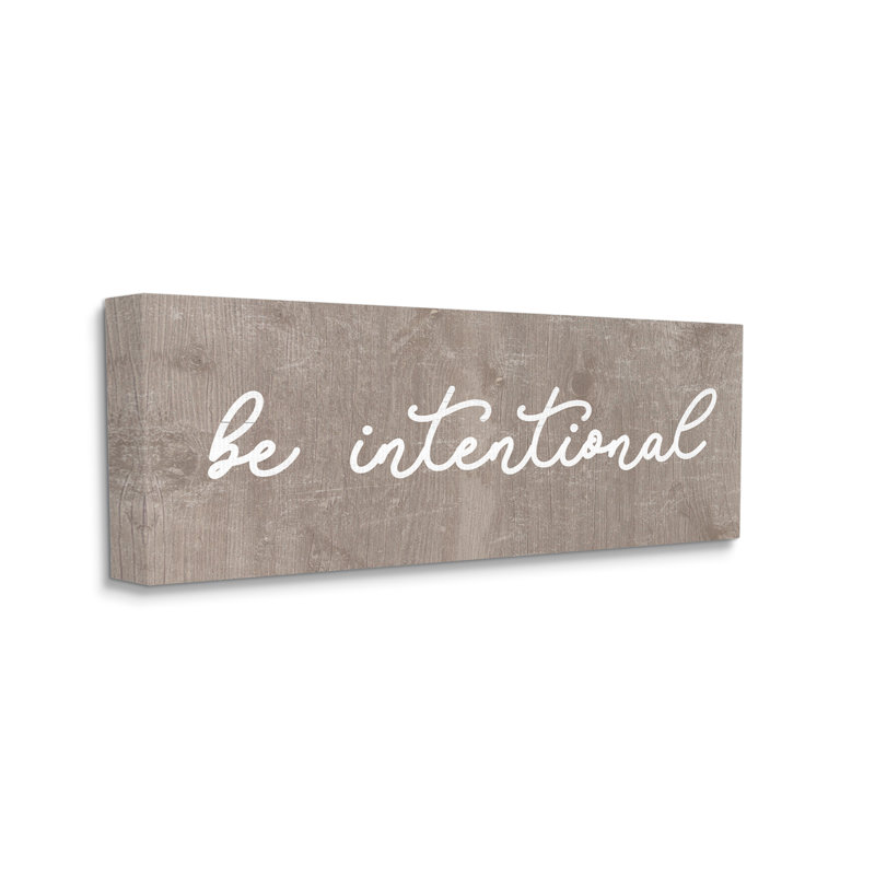 Be Be intentional rustic phrase par Lil 'Rue - impression, H 13 po x l 30 po x P 1,5 po, Toile tendue
