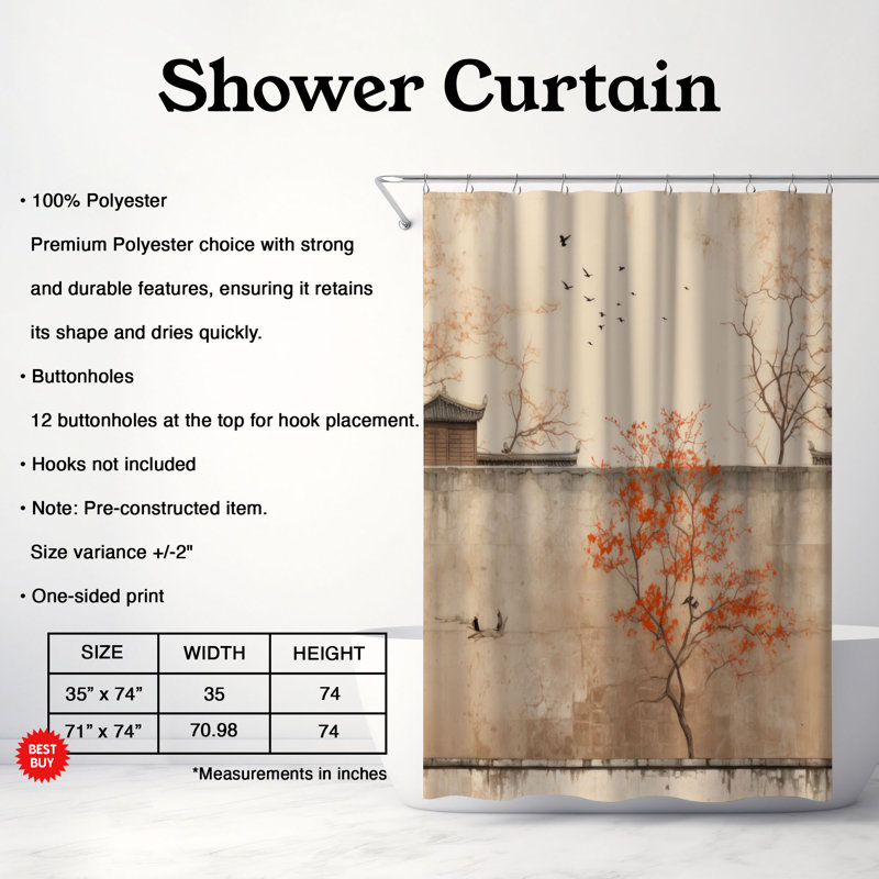 Aged Masonry - Premium Shower Curtain, 74"H x 71"W