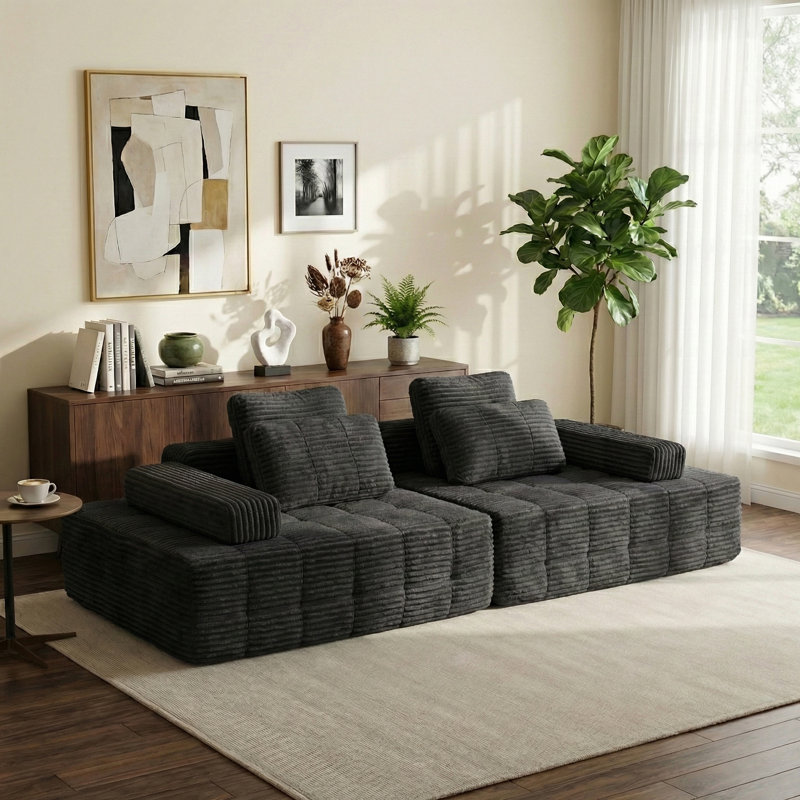 Cloud Modular Sectional Couch, Upholstered Boneless Couches, Comfort Loveseat Sofa - No Assembly Required for Living Room Bedroom