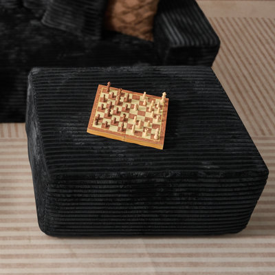 Aucun assemblage requis pour les modules de repose-pieds en velours côtelé de grande taille, canapé modulaire assorti