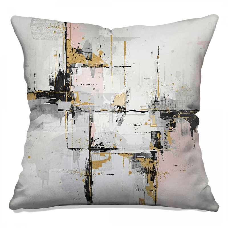 Coussins décoratifs Abstract Gold Splatter, 20 x 20 pouces