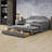 Space Efficient Upholstered  Daybed,with LED Belt Trundle and Three Storage Drawers-129754354